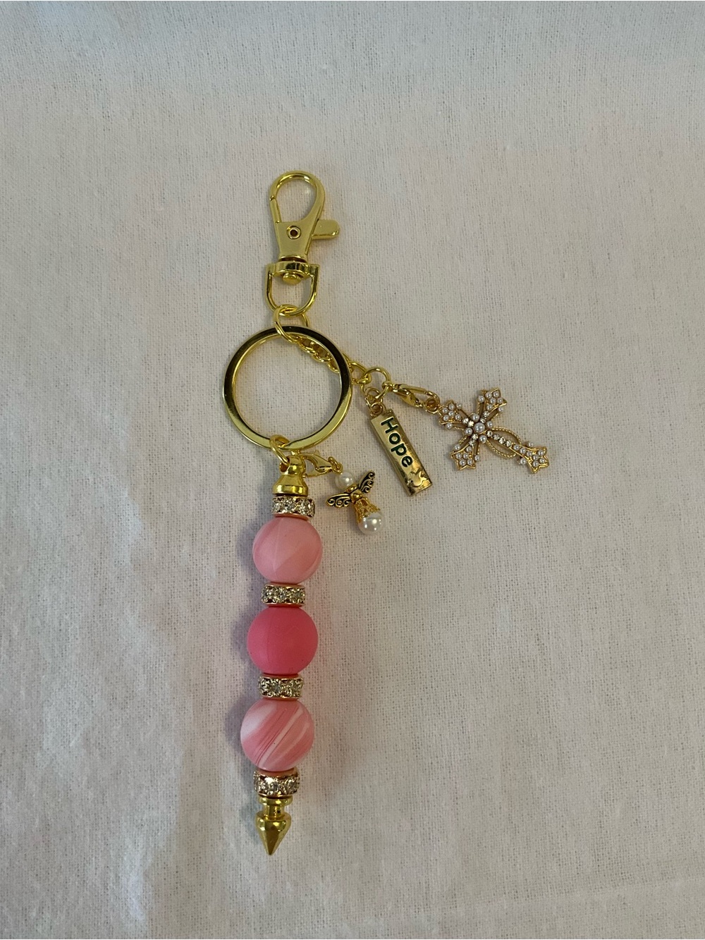 “HOPE” FAITH SISTER CREATIONS HANDMADE CHRISTIAN PURSE LOBSTER CLAW KEYCHAIN